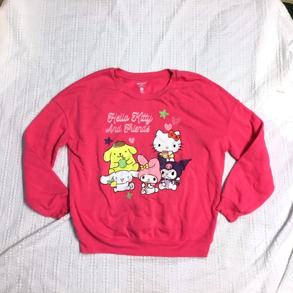 Sanrio Hello Kitty and Friends Pink Graphic Sweatshirt Womens Medium Hybrid M‎